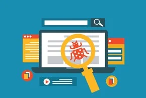 иконка с изображением ноутбука и жука под лупой